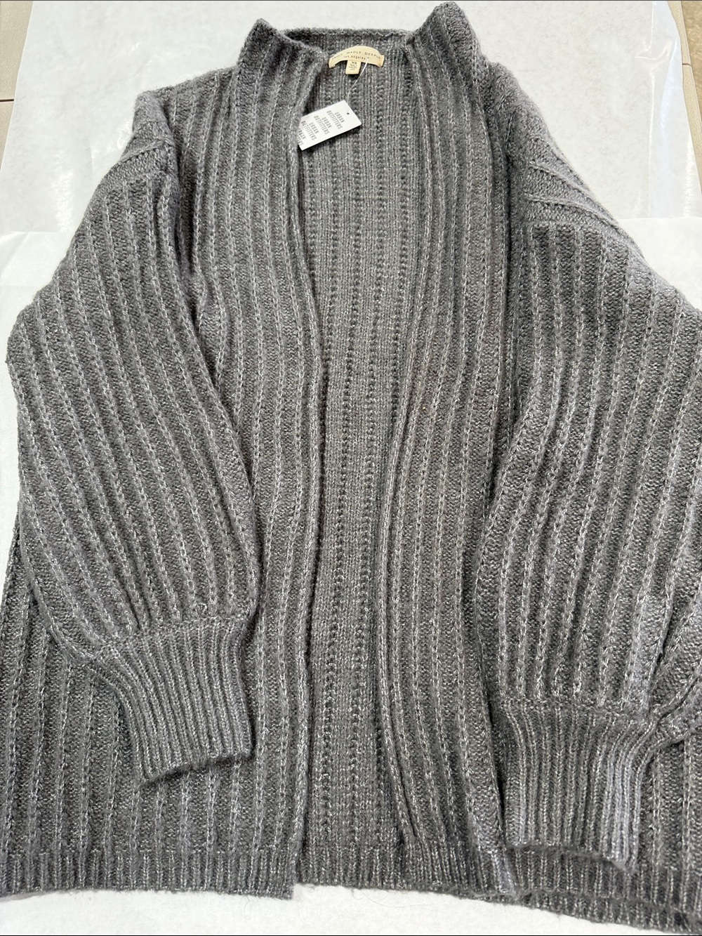 TRULY MADLY DEEPLY SIZE XS , urban outfitters  Ribbed Open-FCardigan -Gray
